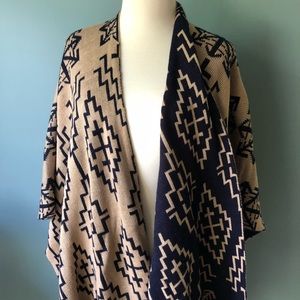 Reversible sweater serape poncho